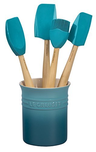 Le Creuset Silicone Craft Series Utensil Set with Stoneware...