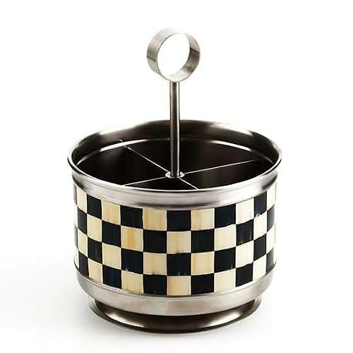 MACKENZIE-CHILDS Courtly Check Supper Club Flatware Storage...