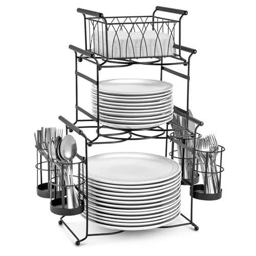 Sorbus® Buffet Caddy — 7-Piece Stackable Set 3-Tier...