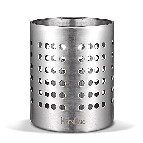KSENDALO Small Stainless Steel Utensil Holder for Kitchen,...