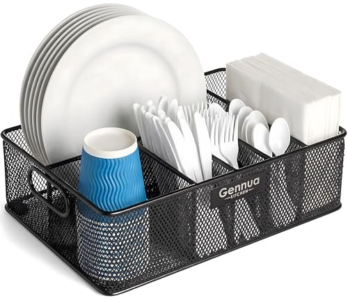 Gennua Kitchen Paper Plate Organizer for Cabinet, Mesh...