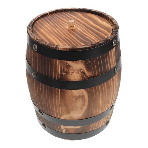 Healifty Wooden Barrel Utensil Holder Vintage Rustic...