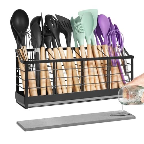 Large Kitchen Utensil Holder with Diatomite Base...
