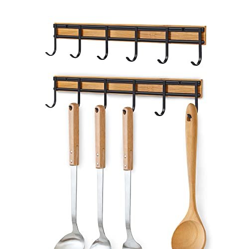ANGOSUFI Kitchen Utensil Hanger, Wall Mout Kitchen Utensil...