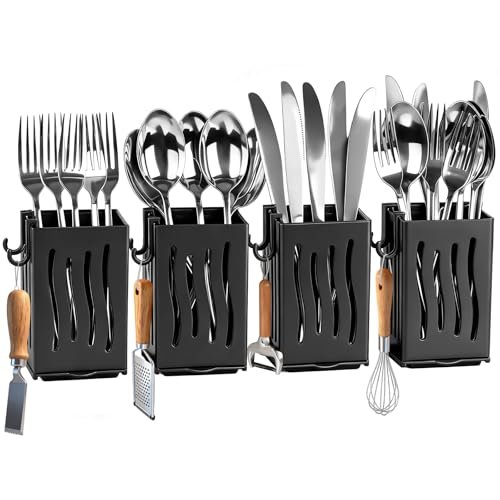IWNTWY Utensil Drying Rack, 4Pcs Wall Mounted Cutlery...
