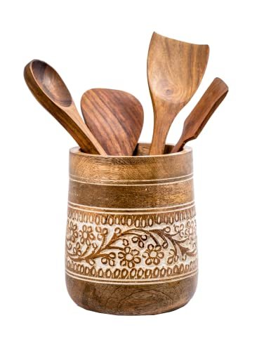 Mie Creations Farmhouse 7'' Large Utensil Holder...