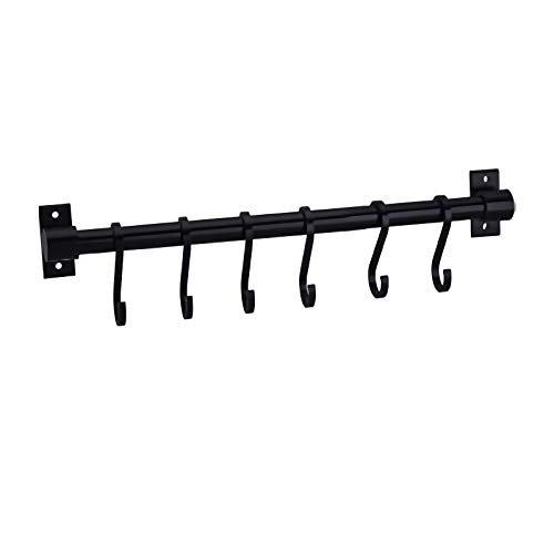 WONMILLE Gourmet Kitchen Utensil Rack with 6 Hooks Wall...
