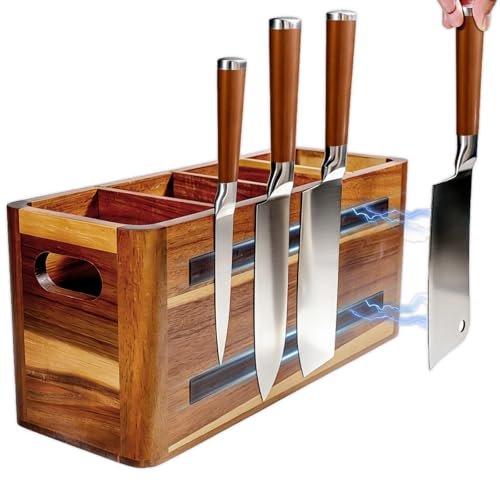 Wooden Kitchen Utensil Holder Organizer for Counter Acacia...
