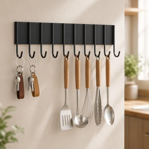 Magnetic Key Holder For Fridge With 10 Hooks For Wall