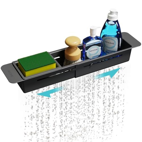 NiHome Extendable Over Sink Kitchen Organizer, Small Sponge...