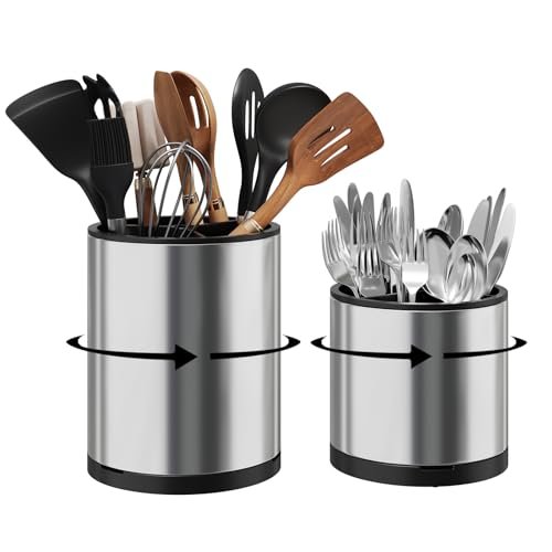 Extra Large Utensil Holder for Kitchen Counter, Rotating...