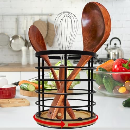 Ayufdj Black Kitchen Utensil Holder for Countertop,...