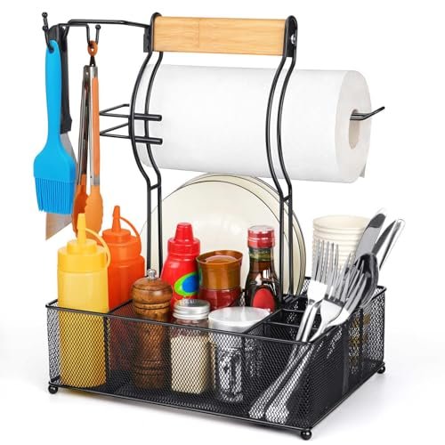FANGSUN Grill Caddy, BBQ Caddy with Paper Towel & Utensil