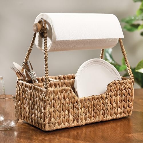 BLACK FOREST DECOR Seagrass Wicker Utensil & Paper Towel...