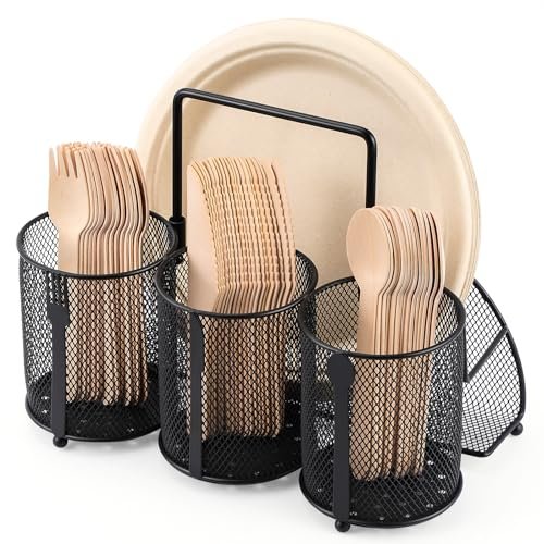 ZZDWLDHA Utensil Caddy Silverware Holder for Party, Metal...