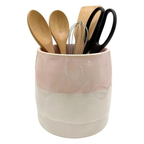 huoflame Large Ceramic Utensil Holder for Kitchen Counter...